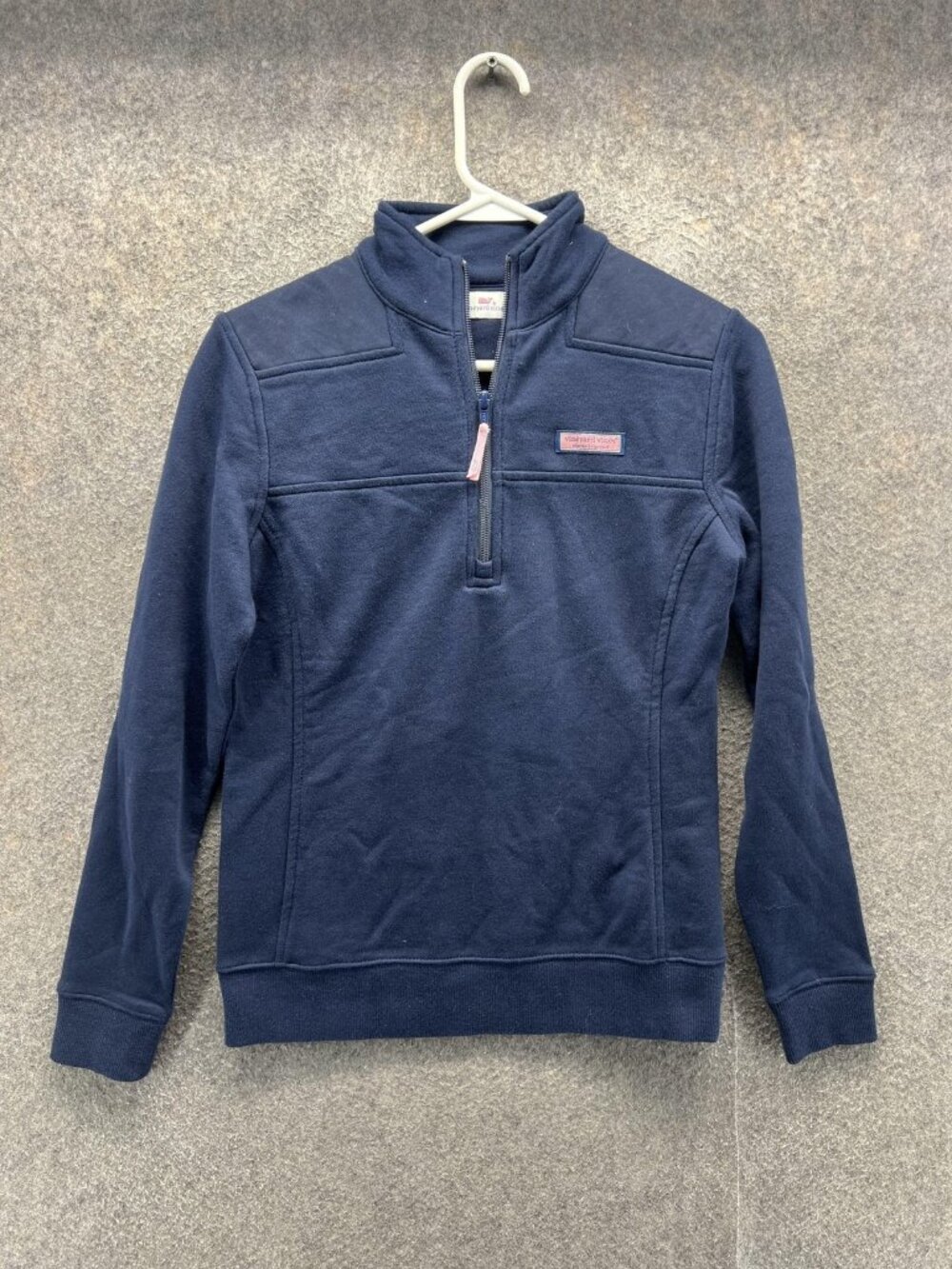 Vineyard Vines Pullover Womens XXS Blue Terry 1/4 Zip Shep Shirt Logo Top